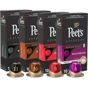 Peet's Espresso Coffee Pods Variety Pack, Compatible w/ Nespresso OG Machine